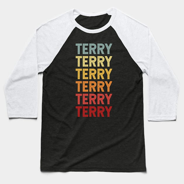 Terry Name Vintage Retro Gift Named Terry Baseball T-Shirt by CoolDesignsDz